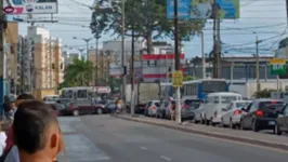 Congestionamentos se formaram ao longo da Avenida Mário Covas e 3 Corações