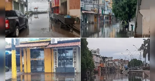Imagem ilustrativa da notícia Ruas de Santarém amanhecem alagadas após fortes chuvas