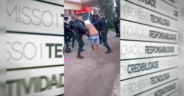 Imagem ilustrativa da notícia Homem é surrado por policiais após perder o controle em UPA