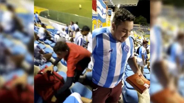 Imagem ilustrativa da notícia Vídeo: torcedor do Paysandu pede delivery dentro de estádio