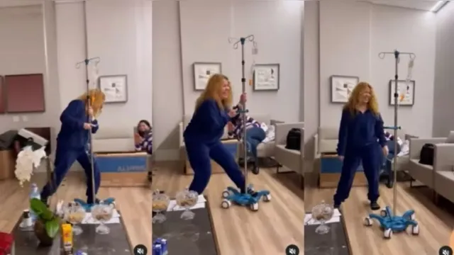 Imagem ilustrativa da notícia Vídeo: Joelma aparece brincando com soro após internação
