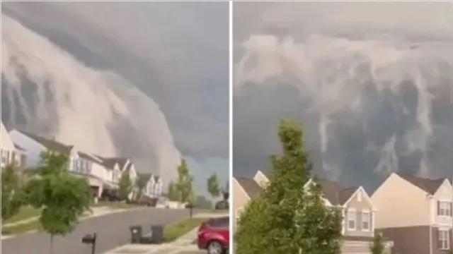 Imagem ilustrativa da notícia Vídeo mostra tsunami de nuvens próximo de casas nos EUA