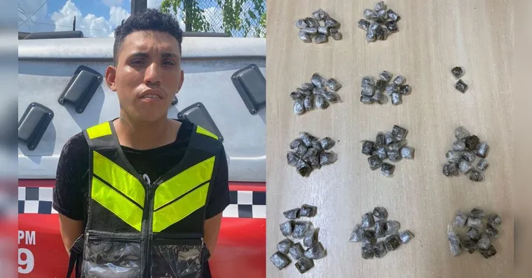 Imagem ilustrativa da notícia Mototaxista é preso com 102 trouxinhas de maconha