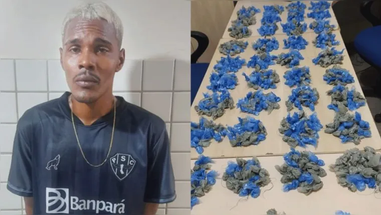 Imagem ilustrativa da notícia Homem é preso com mais de 700 peteca de cocaína em Belém