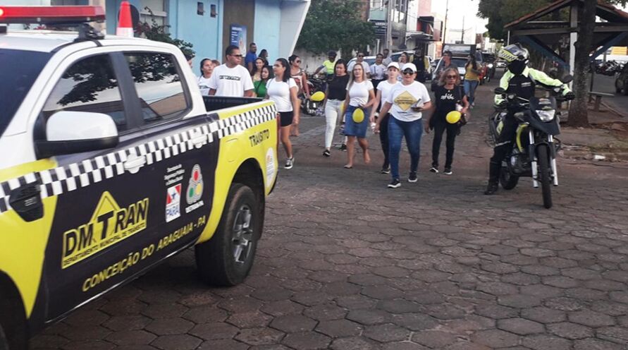 Na tarde de quinta-feira, 19, foi realizada uma passeata por algumas das principais vias públicas de Conceição do Araguaia, em alusão a Campanha Maio Amarelo