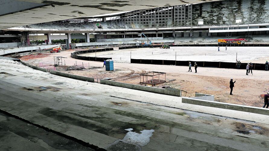 Obras no Estádio Olímpico do Pará seguem em ritmo acelerado