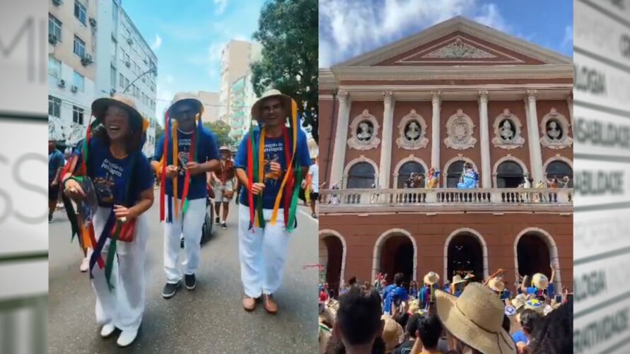 Seja na rua ou na sacada do Teatro da Paz, Pavulagem atraiu várias pessoas