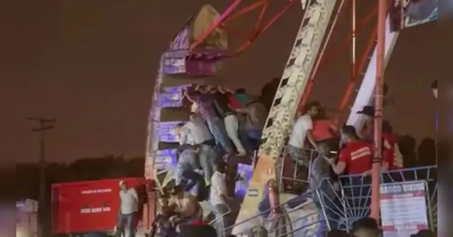 Imagem ilustrativa da notícia Vídeo: Brinquedo de parque trava e 8 pessoas ficam feridas 