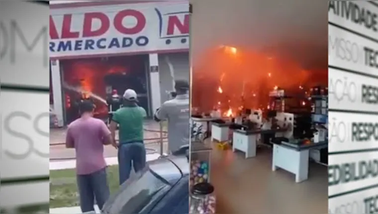 Imagem ilustrativa da notícia Vídeo: incêndio atinge supermercado na Vila dos Cabanos