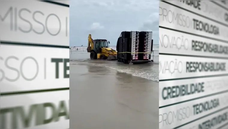 Imagem ilustrativa da notícia Vídeo: carros e até "paredão" atolam na praia de Salinas