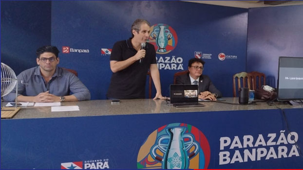 Presidente da FPF, Ricardo Gluck Paul (centro), conduziu reunião do conselho técnico da Série B Paraense