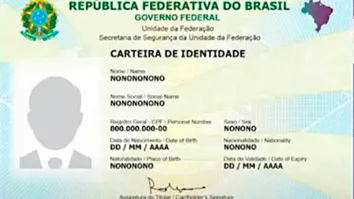 Modelo da nova carteira de identidade que começa a ser emitida em agosto