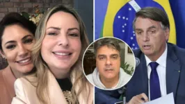 Jair Bolsonaro, esposa Michele Bolsonaro em selfie com a  Juliana Lacerda. E Guilherme  de Pádua