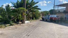 Guarnição da Polícia Militar isolou o local do crime, no Barreiro.