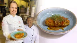 Chef Ângela Sicília e a assistente Lili Frazão após gravação do especial para o programa Bora Cidade.