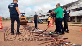 Armas de fogo são incineradas na manhã desta sexta-feira (12)