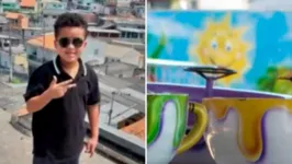 Murilo Ferreira dos Santos, tentou descer do brinquedo conhecido como ‘xícara’, perdeu o equilíbrio e caiu