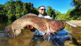 Maior trairão do mundo foi pescado em rio no Pará.