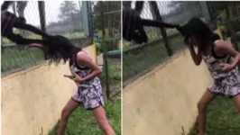 Menina conseguiu escapar por pouco de ataque de macaco