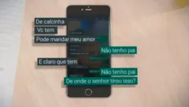 Durante a conversa, o pai tenta persuadir a menina a mandar as fotos íntimas para ele