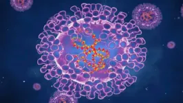 Representação artística do vírus da varíola