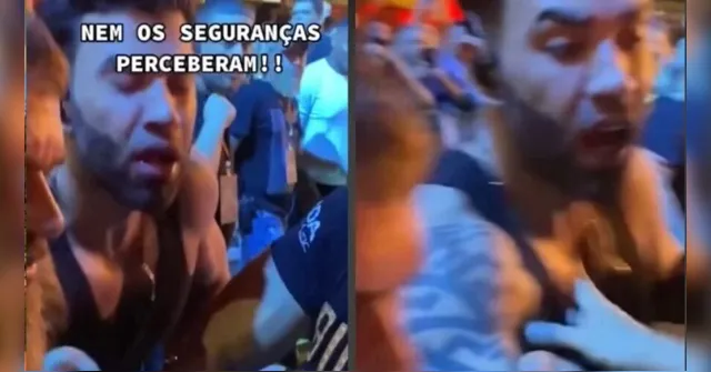 Imagem ilustrativa da notícia Fã rouba cordão de Gusttavo Lima durante show