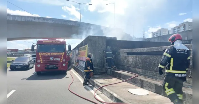 Imagem ilustrativa da notícia Incêndio no elevado do Entroncamento deixa trânsito lento