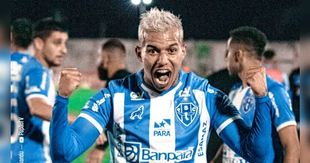 Imagem ilustrativa da notícia Atacante celebra primeiro gol pelo Paysandu e mostra alívio