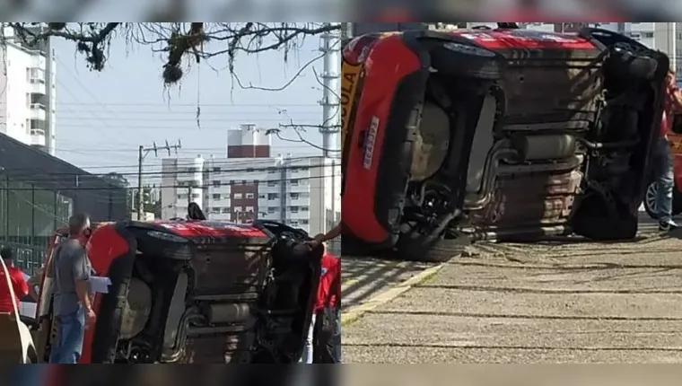 Imagem ilustrativa da notícia SC: aluna capota carro ao fazer baliza em prova do Detran