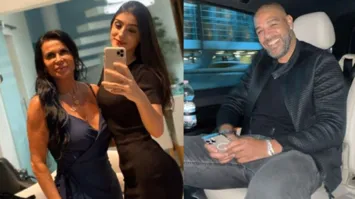 A cantora Gretchen com a neta Anna Beatryz Miranda e Adriano Imperador.