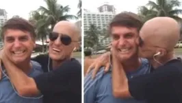 Amin tascando um beijo em Bolsonaro