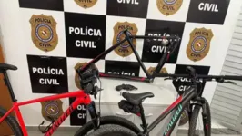 Parte das bicicletas de luxo recuperadas pela Polícia Civil.