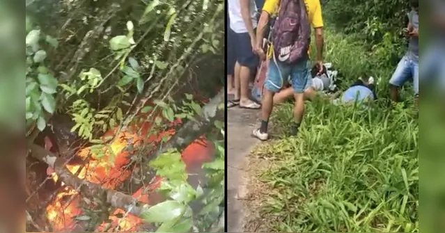 Imagem ilustrativa da notícia Vídeo: casal escapa da morte antes de carro explodir no Pará