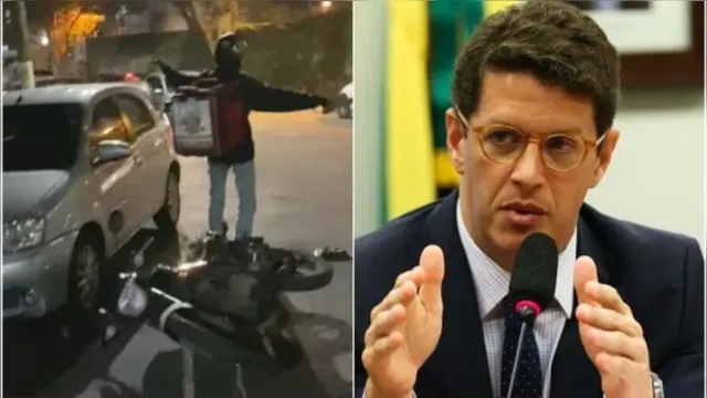 Imagem ilustrativa da notícia Vídeo: ex-ministro de Bolsonaro atropela entregador e foge