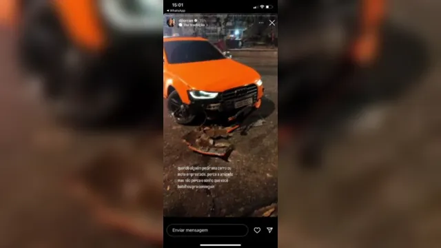 Imagem ilustrativa da notícia DJ Lorran empresta e amigo destrói carro de luxo em Belém