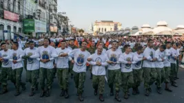 Militares da Marinha do Brasil atuando no apoio à grande romaria do Círio 2018.