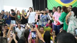 Michelle Bolsonaro discurso para mulheres, em evento da Assembleia de Deus, em Belém.