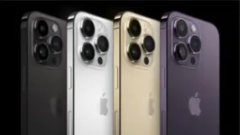 iPhone 14 Pro e Pro Max vem em quatro opções de cores: preto espacial, prateado, dourado e roxo profundo