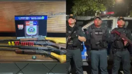 Guarnição da Polícia Militar apreendeu armas e munição.