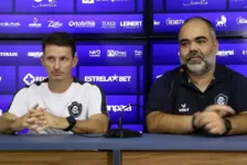 Técnico Gerson Gusmão e presidente do Clube do Remo, Fábio Bentes