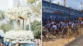 Registro da "Nazinha" em frente ao Estádio Banpará Curuzu