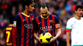 Neymar e Iniesta na no Barcelona