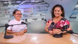 Irene Almeida e Haynna Hálex após a gravação do podcast especial Diário 40 anos.