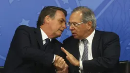 O presidente Jair Bolsonaro e o ministro da Economia, Paulo Guedes