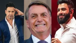 Zezé Di Camargo (esquerda) e Gusttavo Lima (direita) são alguns dos famosos que declaram apoio ao atual presidente.