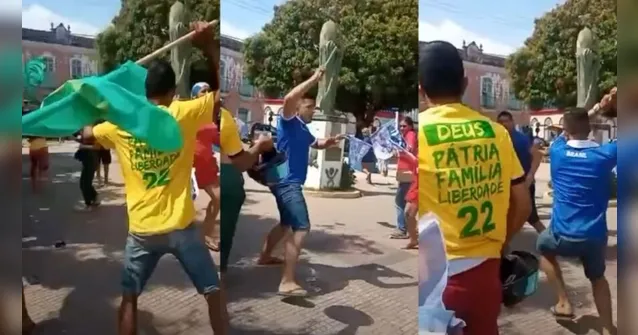 Imagem ilustrativa da notícia Vídeo: bolsonaristas agridem apoiadores de Lula no Pará