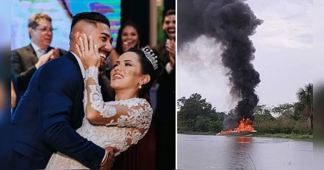 Imagem ilustrativa da notícia Lancha explode e mata mulher; marido e amigos estão na UTI