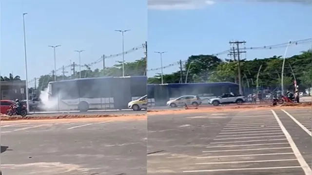 Imagem ilustrativa da notícia Vídeo: ônibus do BRT tem princípio de incêndio em Belém