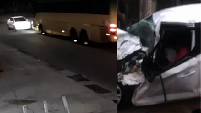 Imagem ilustrativa da notícia Veja o vídeo: carro colide de frente com ônibus em Belém