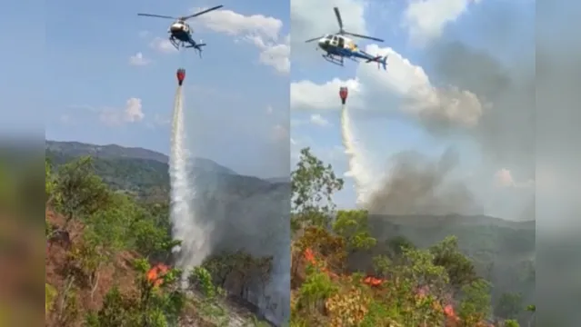 Imagem ilustrativa da notícia Segup segue no combate ao incêndio na Serra das Andorinhas